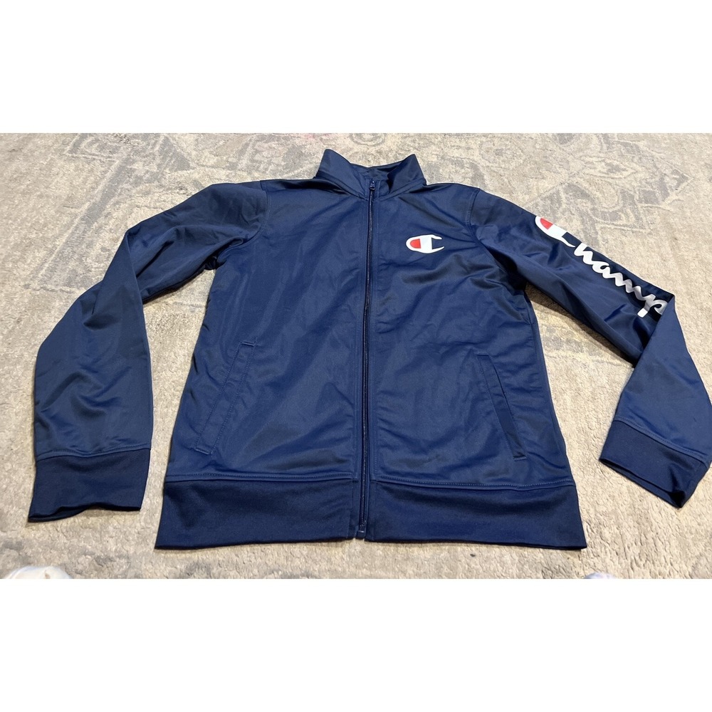 NWOT Champion Full Zip Blue Polyester Full Zip Track Jacket Boys Size XL X-large